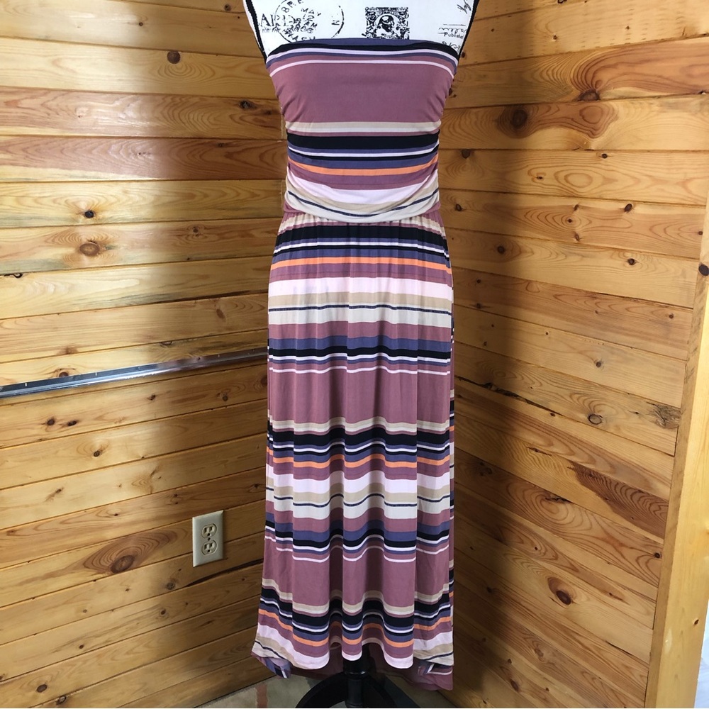 MAURICES STRIPED MAXI DRESS with BANDEAU Top.